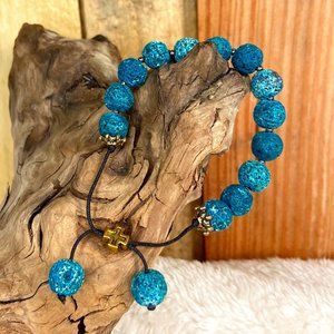 Turquoise Lava Rock Pull Tight Bracelet